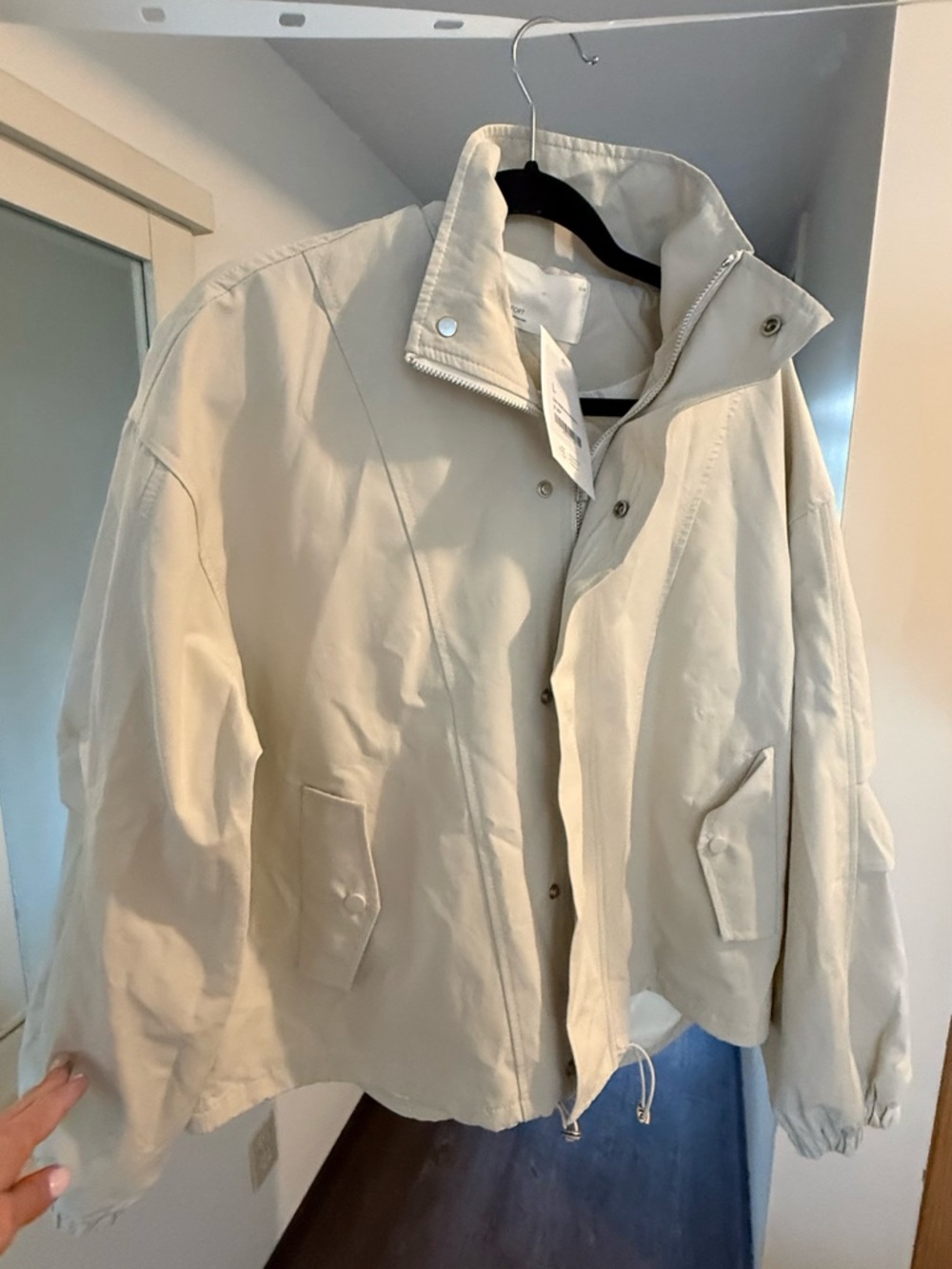 NWT OAK + FORT HIGH FUNNEL NECK CROPPED DRAWSTRING JACKET - Picture 7 of 9